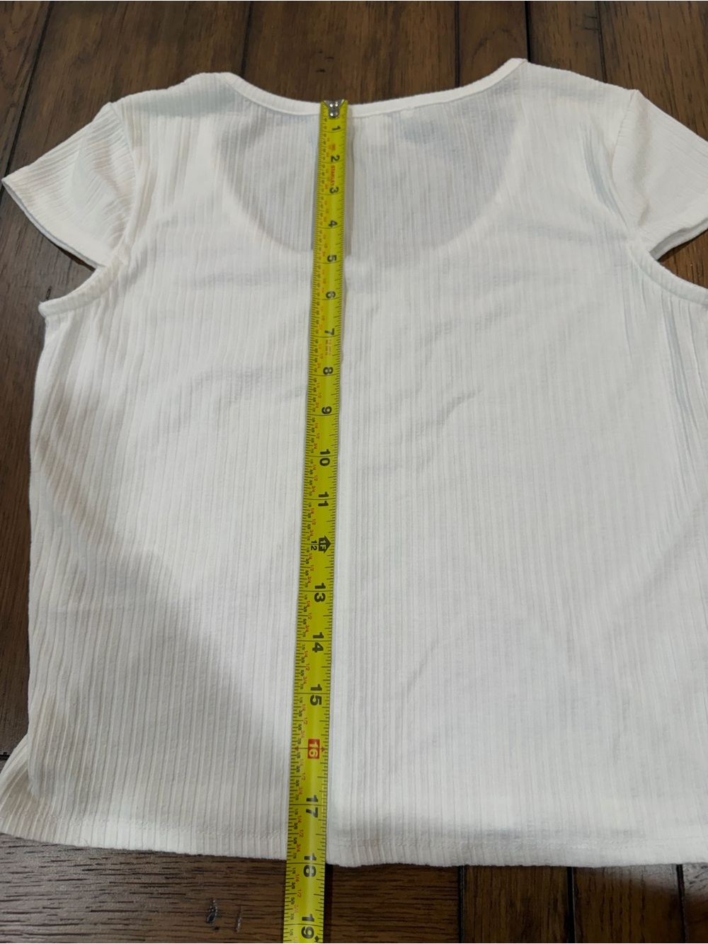 Gianni Bini White Ribbed Scoop Neck Short Sleeve Tee M - Picture 5 of 6